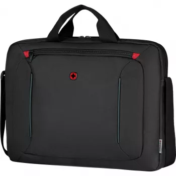 Laptoptasche Wenger BQ 16 Slimcase Toploader Schwarz — passend für 16-Zoll-Laptops, Toploader-Design, gepolstertes Fach
