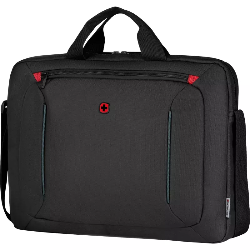 Laptoptasche Wenger BQ 16 Slimcase Toploader Schwarz — passend für 16-Zoll-Laptops, Toploader-Design, gepolstertes Fach