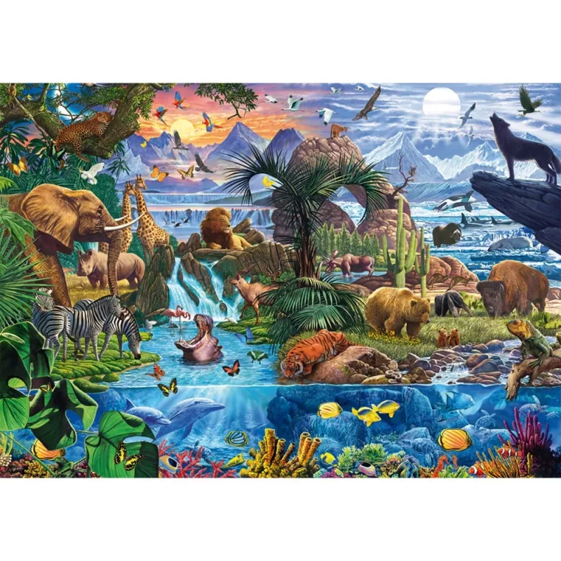 Jigsaw Puzzle 1000 pcs, schmidt spiele Panorama of the Animal World, Modell 58866