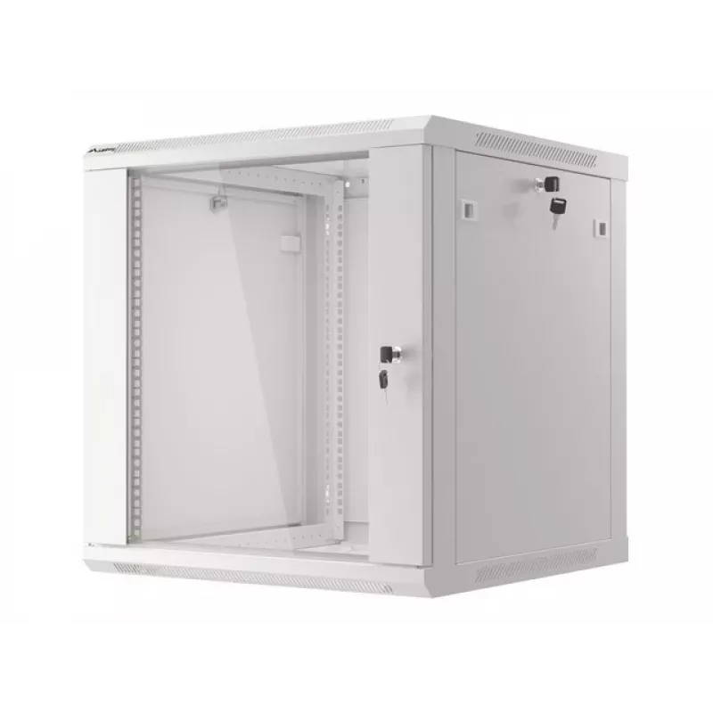 Lanberg Wandmontage-Installationsschrank 19'' 12U 600x600mm grau (Glastür)