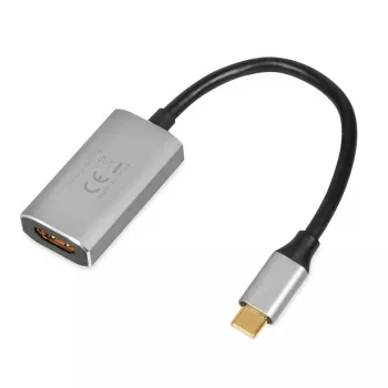 IBOX USB-C-auf-HDMI-Adapterkabel, Modell IACFAK, USB-C (Stecker) auf HDMI (Buchse), 4K 60 Hz, gerade Stecker, Silber