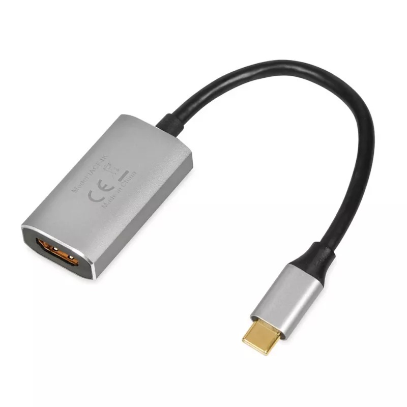 IBOX USB-C-auf-HDMI-Adapterkabel, Modell IACFAK, USB-C (Stecker) auf HDMI (Buchse), 4K 60 Hz, gerade Stecker, Silber