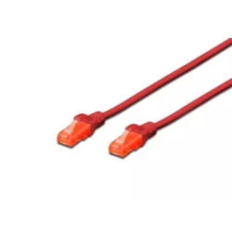 Netzwerkkabel Digitus CAT 6 U/UTP Patchkabel RJ-45 Cat6 5m Rot