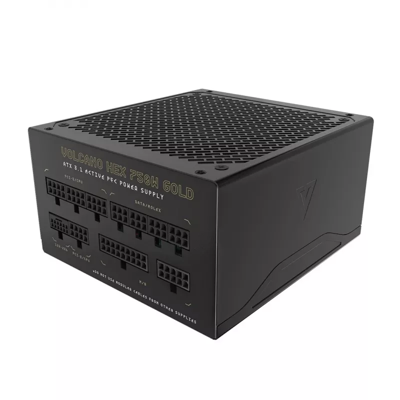Netzteil MODECOM VOLCANO HEX GOLD 750W, 80 PLUS Gold, ATX 3.1, modular, 14 cm Lüfter