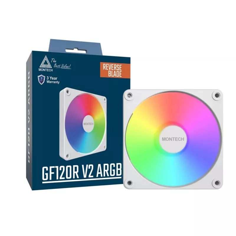 Montech GF120R V2 ARGB Computergehäuse-Lüftermodul 12 cm Weiß 1 Stück