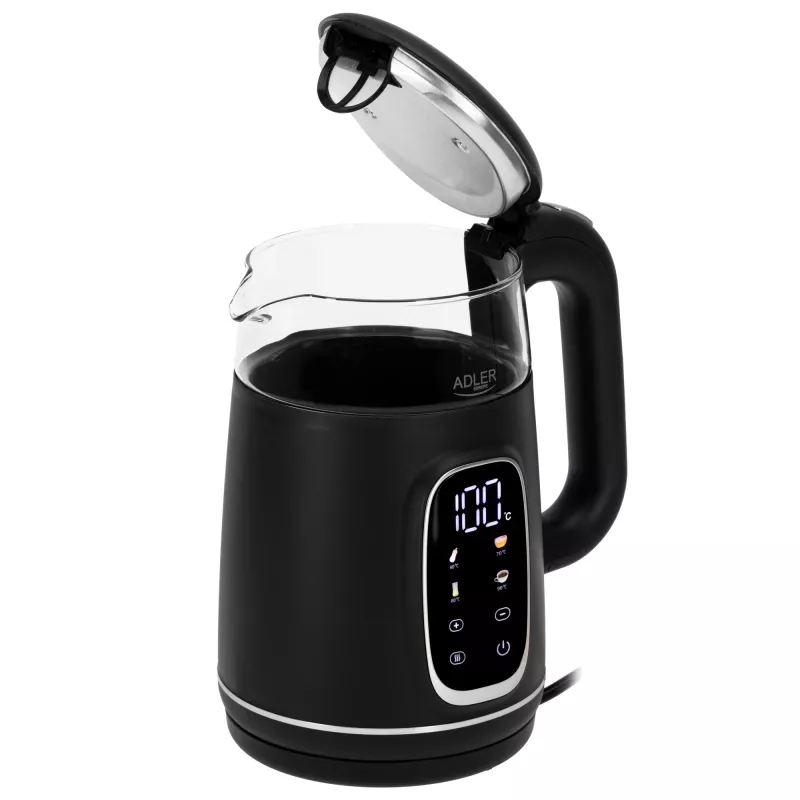 ADLER AD 1305 elektrischer Wasserkocher schwarz/silber
