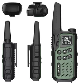 Handfunkgerät Baofeng BF-T25E — 16 Kanäle, 2×1400 mAh Li‑Ion, VOX, LCD, grün, 2er‑Set