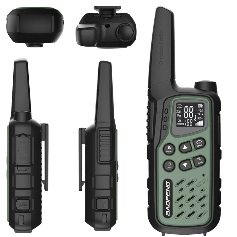 Handfunkgerät Baofeng BF-T25E — 16 Kanäle, 2×1400 mAh Li‑Ion, VOX, LCD, grün, 2er‑Set