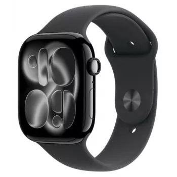 Watch Series 11 GPS 42mm Jet Black Aluminium Case mit Black Sport Band - S/M