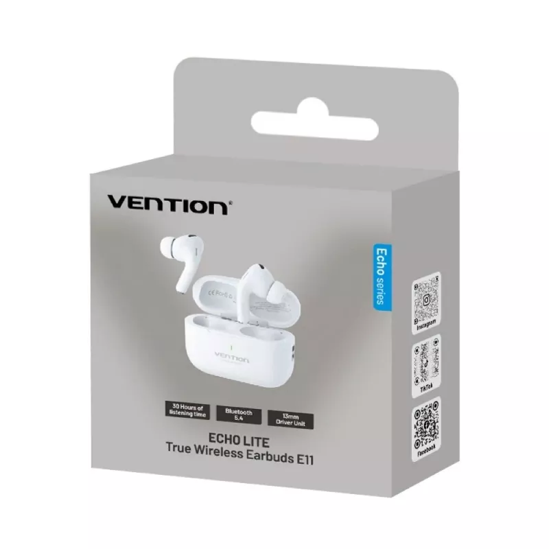 Headset Vention Echo Lite E11 True Wireless Stereo (TWS), Bluetooth, Open-Ear, 10 m Reichweite, USB-C, Weiß