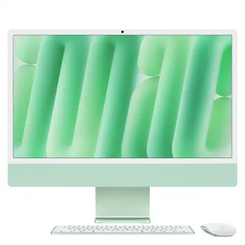 iMac 24 Retina 4.5k Display M4, Grün, M4 (8-CPU/8-GPU), 16GB, 256GB, Deutsch, kein Gigabit Ethernet, Magic Maus, MWUE3D/A