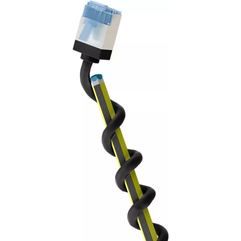 Goobay Ultra-Flexibles CAT 6A Patchkabel schlank U/FTP schwarz - extra-kurzer Stecker (74316)
