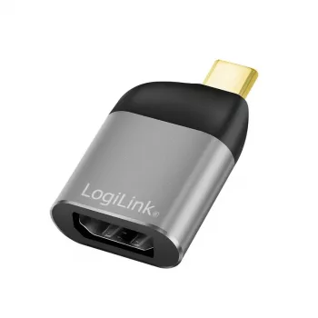 LogiLink CUA0204 USB-C auf DisplayPort Adapter Schwarz Grau
