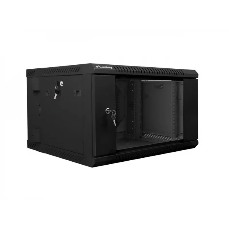 Wandmontierbarer Rack LANBERG WF02-6606-10B 6U 600x374,3x600 mm Edelstahl schwarz