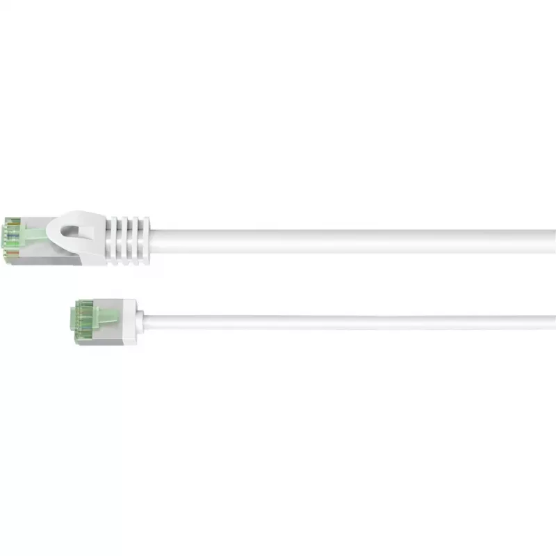 Ultra-Flexibles Cat.8.1 Patchkabel schlank, U/FTP (Weiß, 3 Meter, extra kurzer Stecker)
