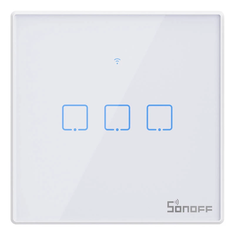 Wandmontierter smarter Lichtschalter Sonoff T2 EU TX 3-Kanal Wi‑Fi + RF 433 Steuerung