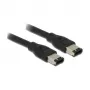 FireWire-Kabel DeLOCK 83273 0,5 m 6-polig Schwarz