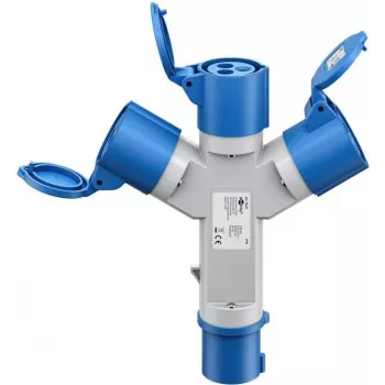 Goobay CEE-Y-Adapter, CEE-Stecker auf 3x CEE-Kupplung (76237)