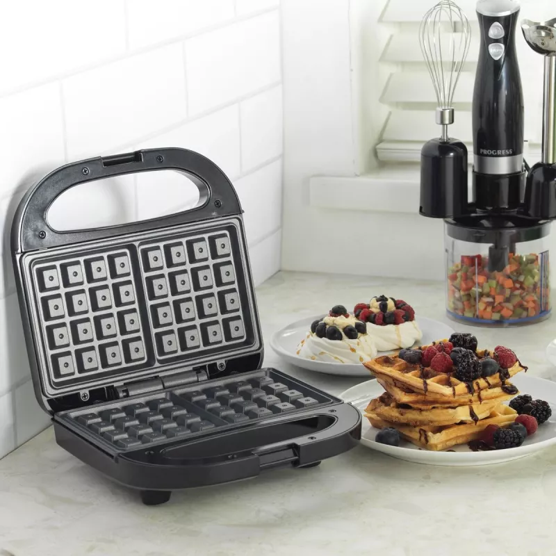 Doppel-Waffeleisen Progress EK5852PVDE – Doppelplatten, Antihaftbeschichtung, einstellbare Temperatur