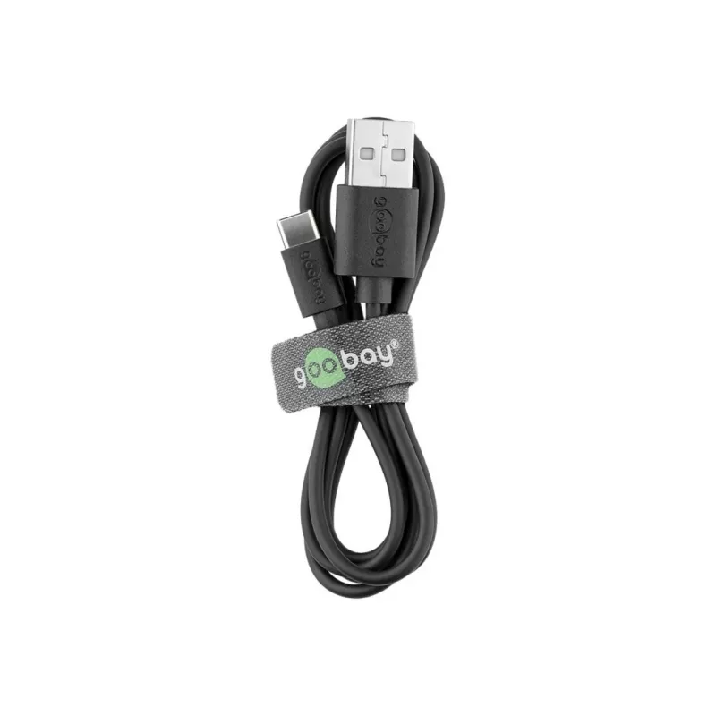 Goobay | USB-C Lade- und Synchronisationskabel (USB-A > USB-C) | 38675 | Schwarz | RJ-45 | RJ-45 90°