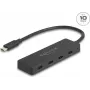 USB-Typ-C-Hub DELOCK 64322 — 4× USB‑A-Anschlüsse, 10 Gbit/s, schwarz