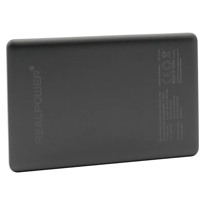 RealPower PB-5000 MAG 5000 mAh Kabelloses Laden Titanium