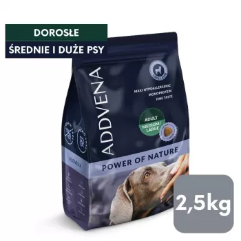 ADDVENA Power of Nature Adult Medium/Large Lamb - Trockenfutter für Hunde - 2,5 kg
