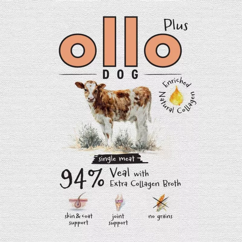 Ollo Plus Kollagen Kalbfleisch 400g Dose für Hunde
