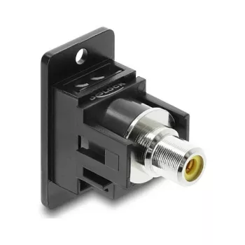 DELOCK 91111 Einbau-Cinch-Buchse – gelb/schwarz, Panel-Mount Audio/Video-Anschluss