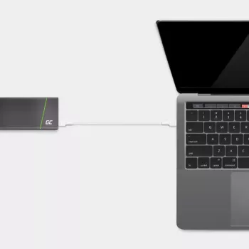 USB-C-zu-USB-C-Kabel Grün Cell KABGC29W 2 m, USB 3.2 Gen 1, 60 W PD, geflochtenes TPE, weiß