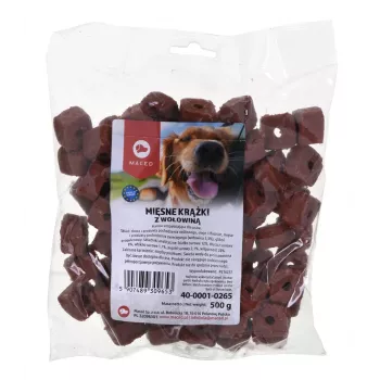 Hundeleckerli MACED Meat Discs mit Rind 500 g – Ergänzungsfuttersnack, 12 % Protein, 8 % Fett, 20 % Feuchtigkeit
