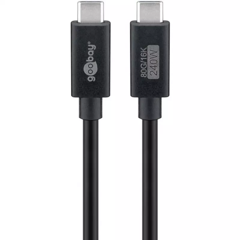 USB-C Kabel WENTRONIC USB4 Gen4 1.2m — supports 16k@60Hz and 4K@120Hz
