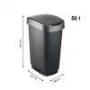 Abfalleimer Rotho Twist 50 L rechteckig Polypropylen, 50 L, 602×298×401 mm, schwarz