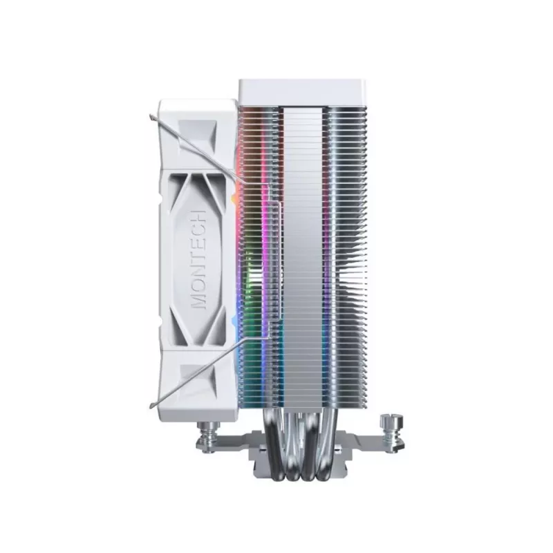 Luftkühler Montech NX400 ARGB 120 mm Weiß — 270 W TDP, FDB, 156×74×120 mm