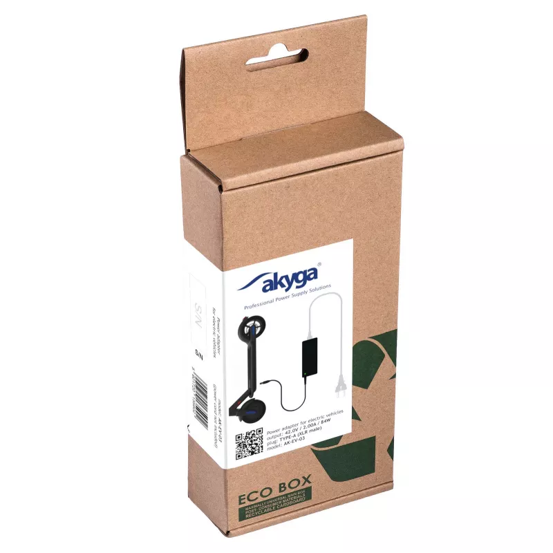 Akyga AK-EV-03 Ladegerät für E-Bikes und E-Scooter mit 36-V-Akku, 42 V / 2 A, 84 W, XLR 3-Pin Stecker, 1 m