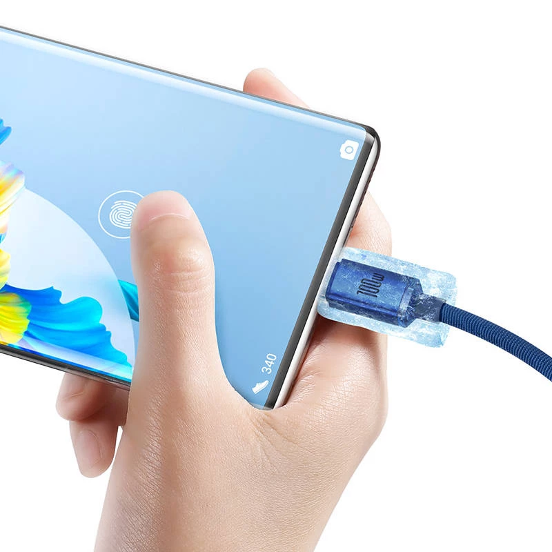 Baseus Crystal Shine Kabel USB auf USB-C, 100W, 2m (blau)