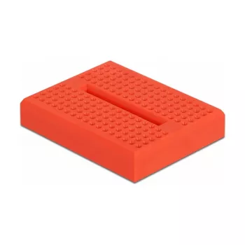Breadboard DELOCK 18318 – lötfreies Kunststoff-Prototypenboard, 36 × 46 × 10 mm, rot