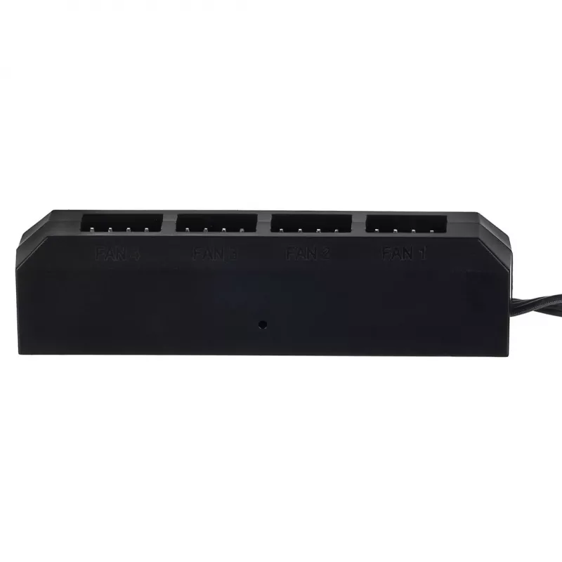 Lüfter-Hub DeepCool FH-04 – 20-poliger ATX auf 4× 3-pol Molex, 0,55 m Kabel, schwarz