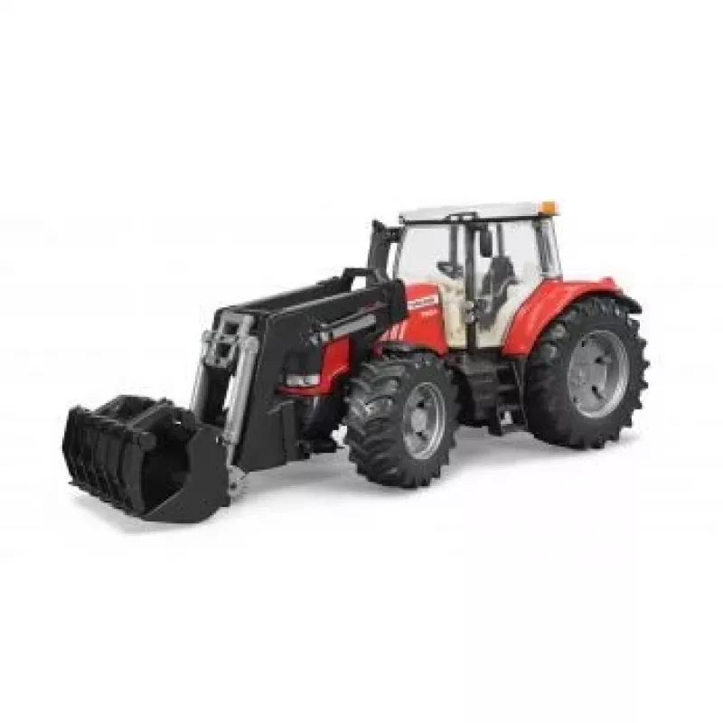 Spielzeugtraktor BRUDER Massey Ferguson 7624 mit Frontlader, rot, für Kinder ab 3 Jahren