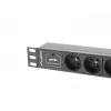 Steckdosenleiste LANBERG PDU-03E-0200-BK — 1HE, 3x Typ-E-Steckdosen, 220–250 V, 16 A, 2 m Kabel, schwarz