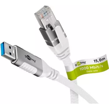 Netzwerkkabel Goobay 74164 USB A RJ-45 Cat6 15 m Weiß