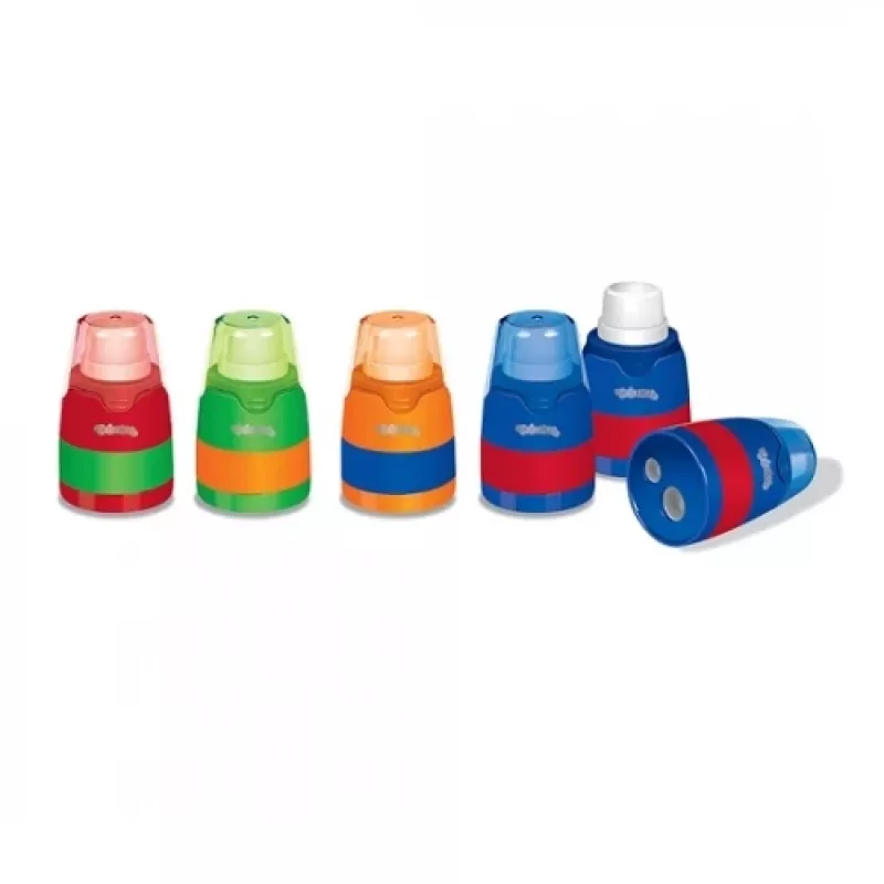 Spitzer colorino 65269PTR 2in1 mit Radierer — Dual-Loch-Handspitzer mit integriertem Radierer