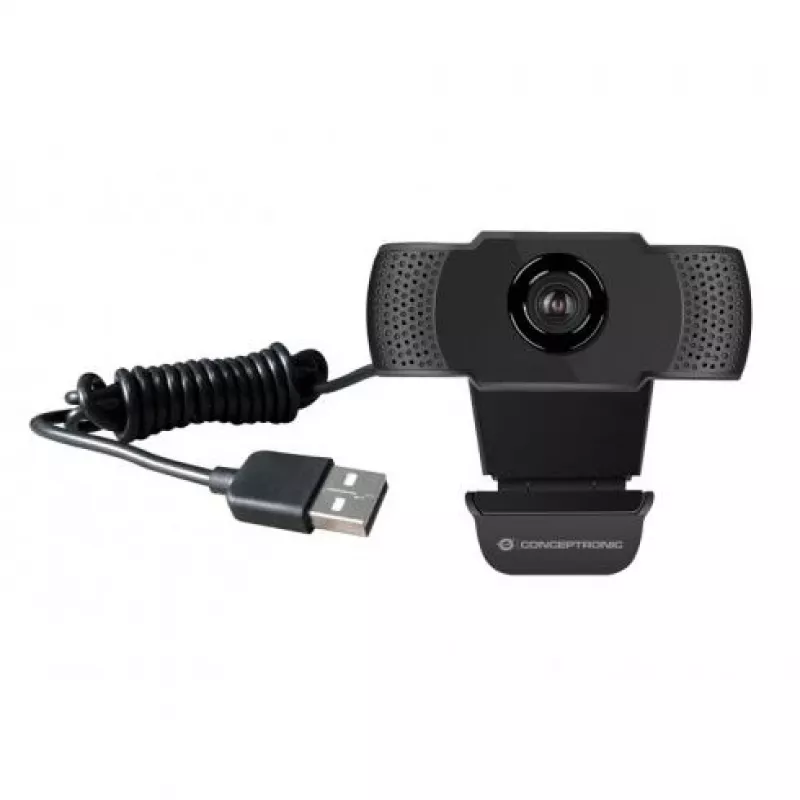 Conceptronic AMDIS 1080P Full-HD-Webcam mit Mikrofon, 2 MP, 1920 x 1080 Pixel, Full-HD, 30 fps, H.264, M-JPEG, YUV, 90°