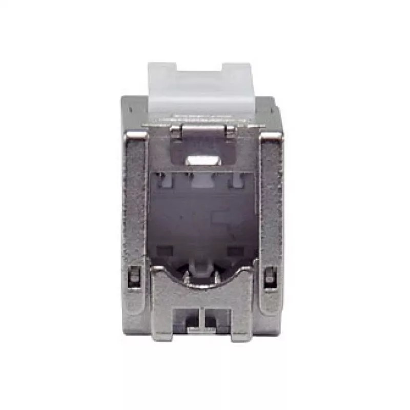 Geschirmter Cat.6A schlank Keystone Jack, EQUIP 767223, werkzeugfrei, RJ-45, flach, Silber, 8 Stück