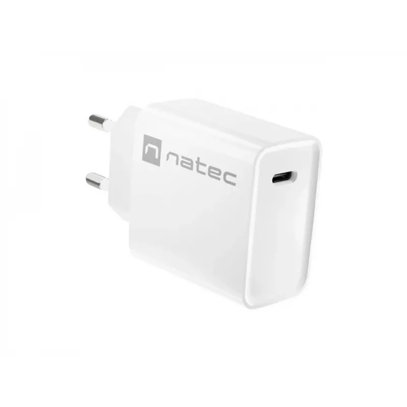 Indoor USB-C Schnellladegerät NATEC RIBERA 12V 20W Quick Charge 3.0 Weiß