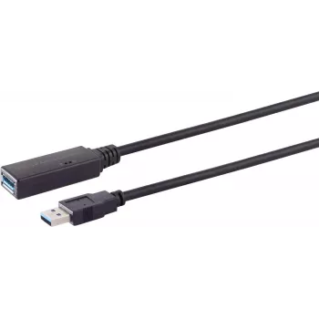 USB-Kabel S/CONN 13-39075 10 m USB 3.2 Gen 1 Schwarz
