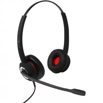 Binaurales USB-Headset Plusonic 10.2P, kompatibel mit BBB, kabelgebundene USB-Verbindung, binaurales Design
