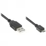 Verbindungskabel USB 2.0 Stecker A auf Stecker Micro B, schwarz, 1,8 m, Good Connections® (2510-MB02)