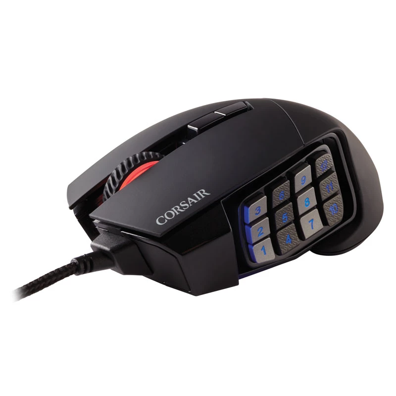 Corsair Gaming-Maus Scimitar RGB Elite, optisch, kabelgebunden, 17 Tasten, 18000 dpi, schwarz