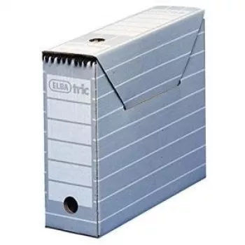 ELBA tric Archivbox, Breite 95 mm, für A4, Grau-Weiß aus stabiler Wellpappe, Maße: (B)95 x (T)340 x (H)265 mm (83420)